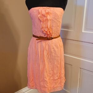 Peach color mini dress